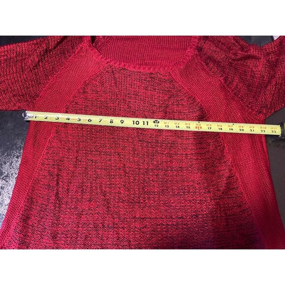 Meworld Red 3/4 Sleeve Scoop Neck Knit Top Sweater Sz 2X - Picture 4 of 7